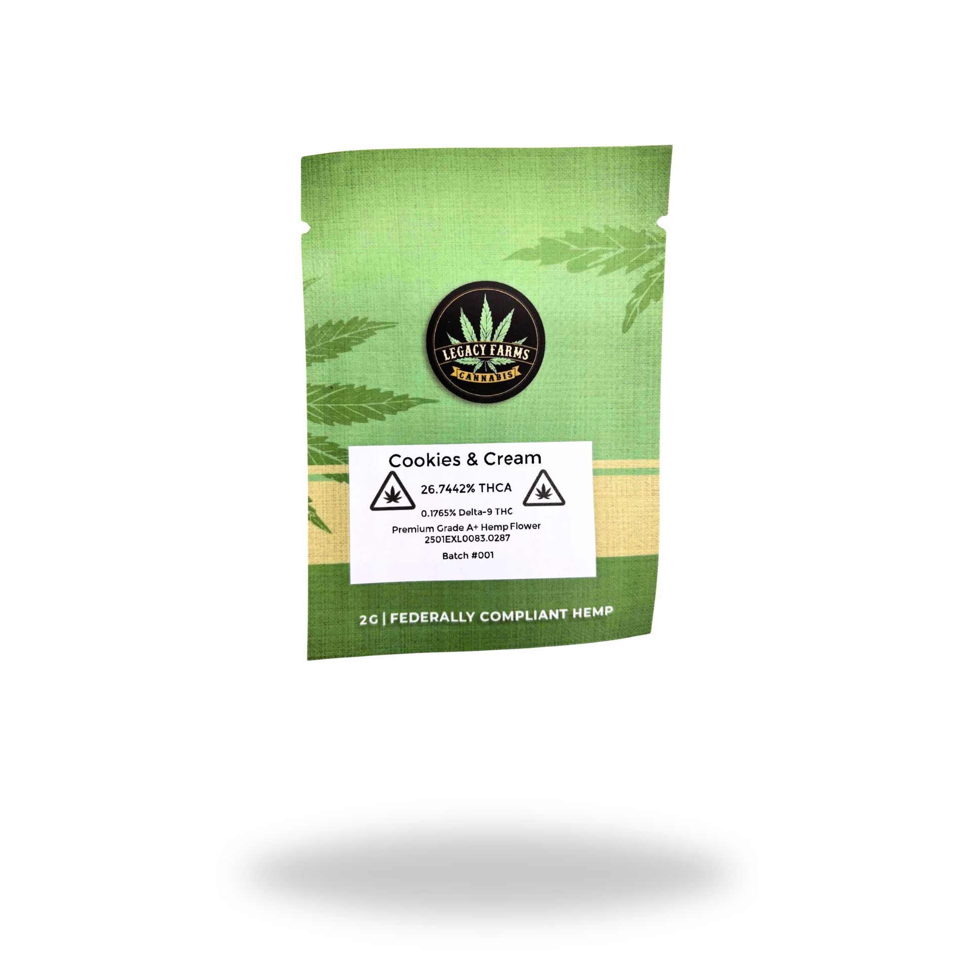 Cookies & Cream Legacy Farms Harvest Collection Flower The Hemp Farmacy 2 Grams