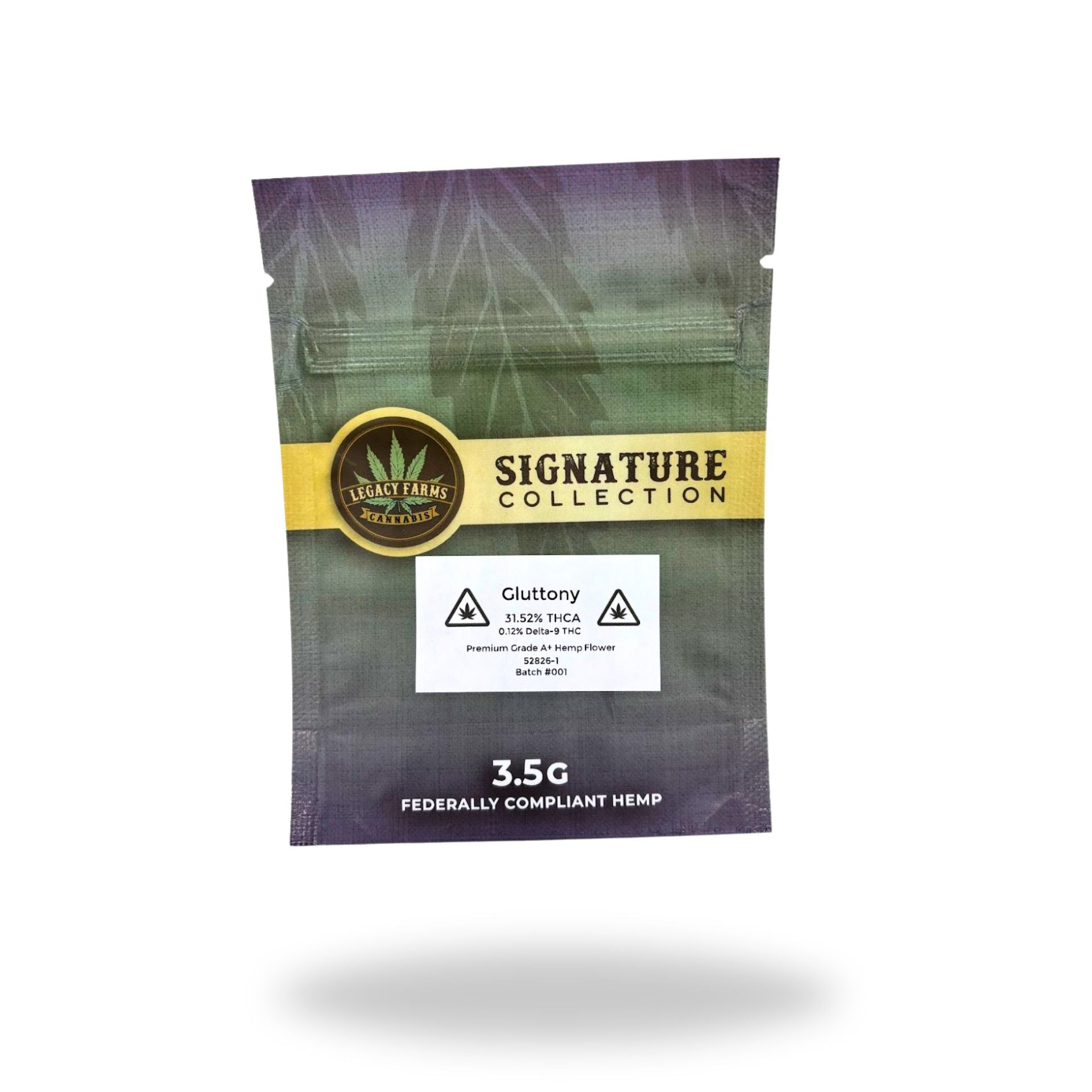 Gluttony Legacy Farms Grade A THCa Flower The Hemp Farmacy Eighth