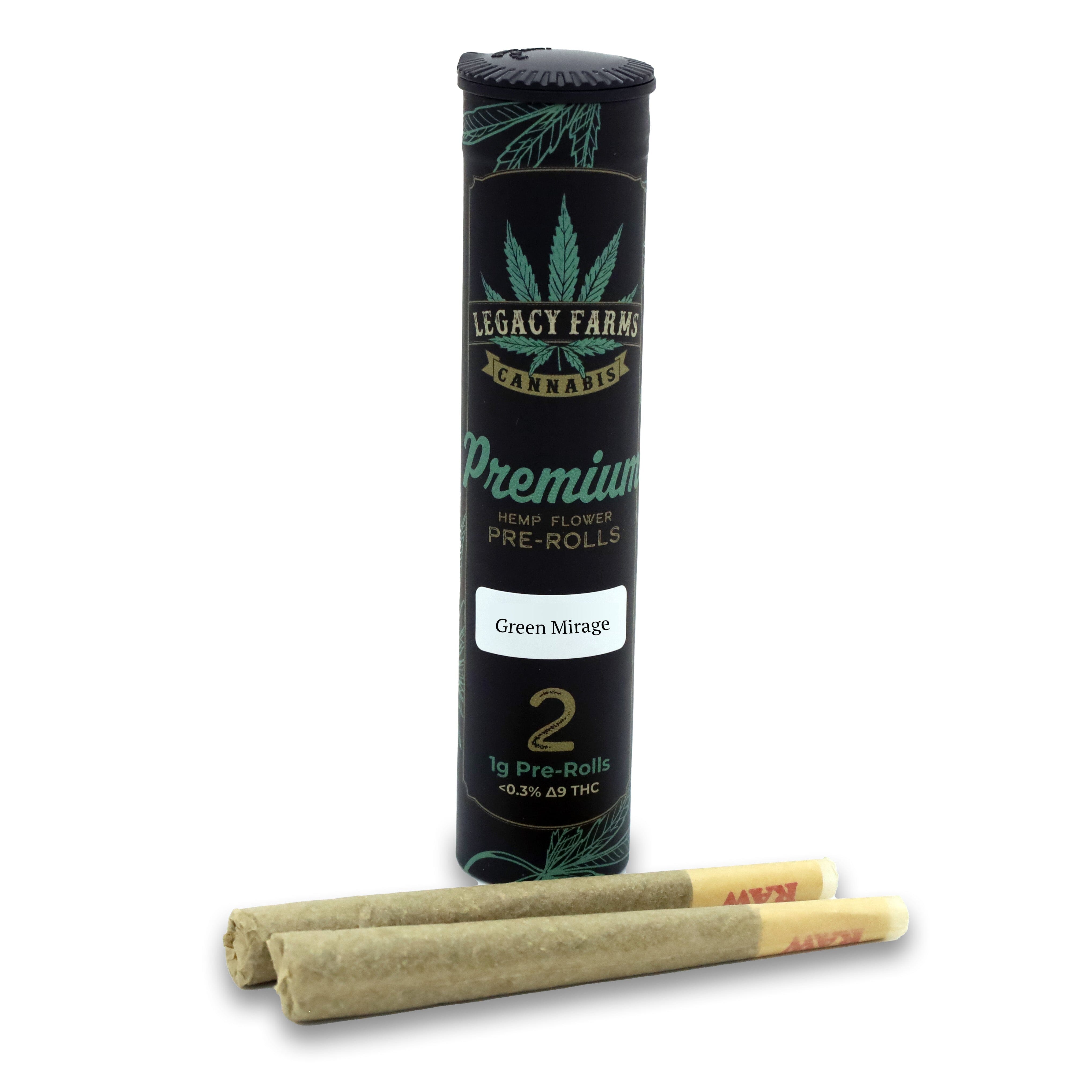 Green Mirage Legacy Farms Grade A CBD Flower Flower The Hemp Farmacy 2 Pack Pre-Rolls