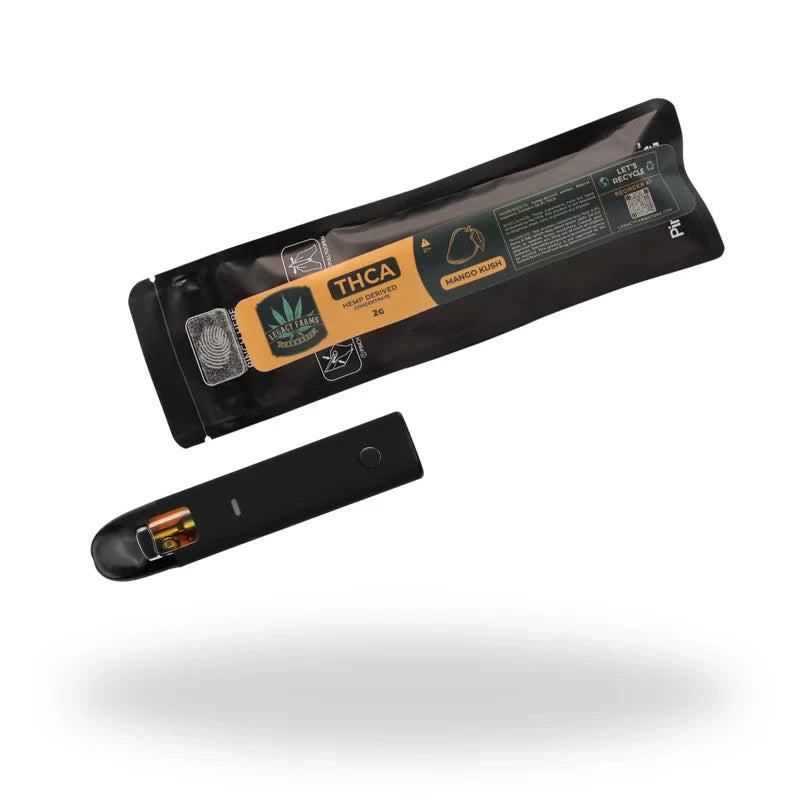 Mango Kush 2G Legacy Farms THCa Disposable Vape Smokeable The Hemp Farmacy