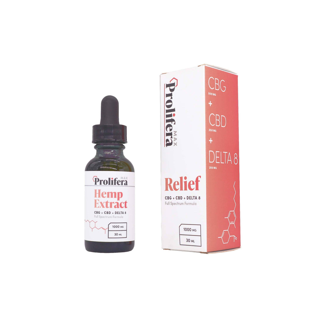 Relief CBG CBD Delta 8 Prolifera MAX Tincture The Hemp Farmacy