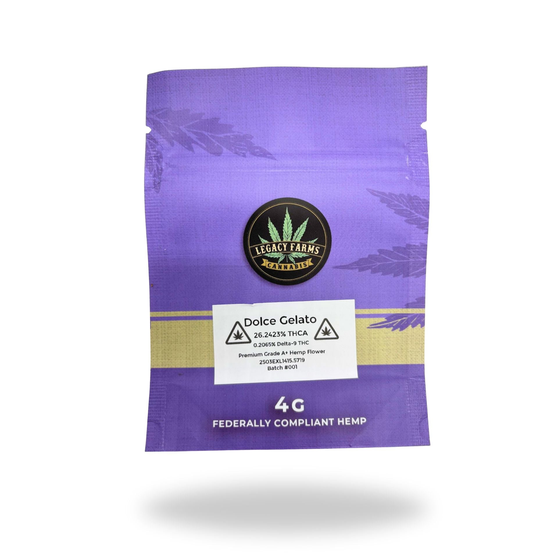 Dolce Gelato Legacy Farms Harvest Collection Flower (Needs COA Linked) (Needs QOH) Flower The Hemp Farmacy 4 Grams 